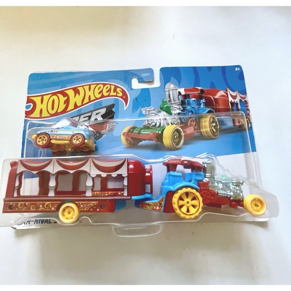 Hot Wheels Super Rigs Car-Nival Steamer Transport Vehicle with Pedal Driver Car